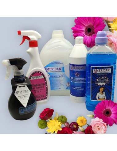 American Kit promozionale 5 pezzi: Detergenti Professionali di Alta Qualità per una Pulizia Efficace e Rispettosa dell'Ambien...