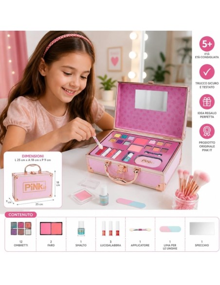 Pink It make up travel case-ilregnodelloshop.it